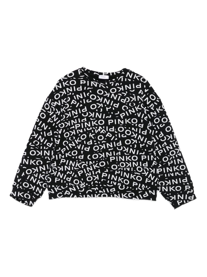 Felpa nera per bambina KFFE017CFE014 D002 Pinko Kids 