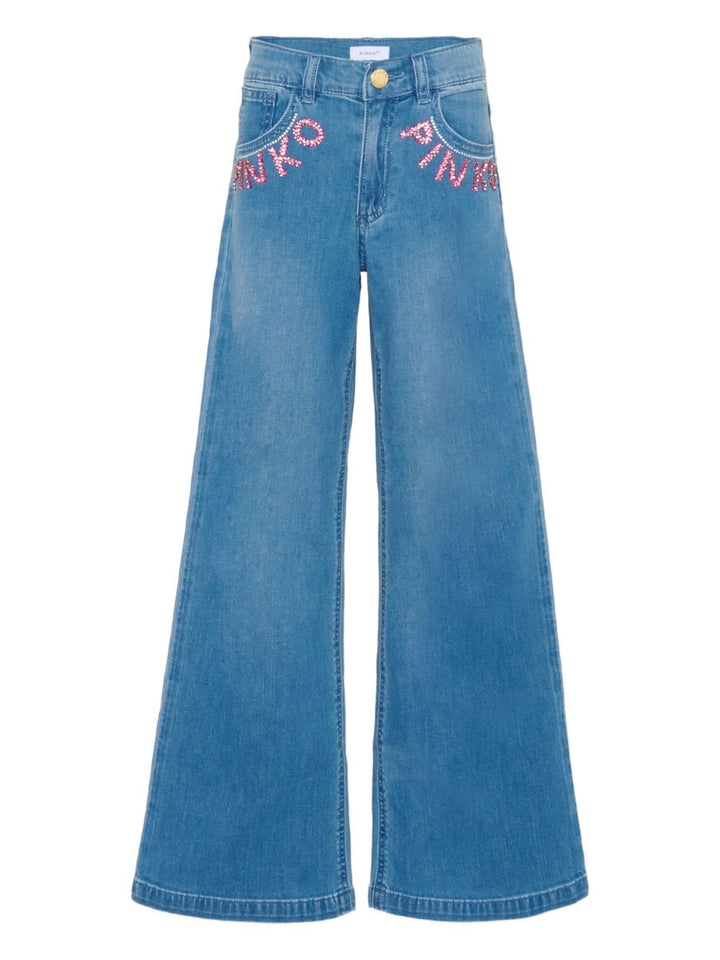 Jeans blu per bambina KFPA031CDS057 D815 Pinko Kids 