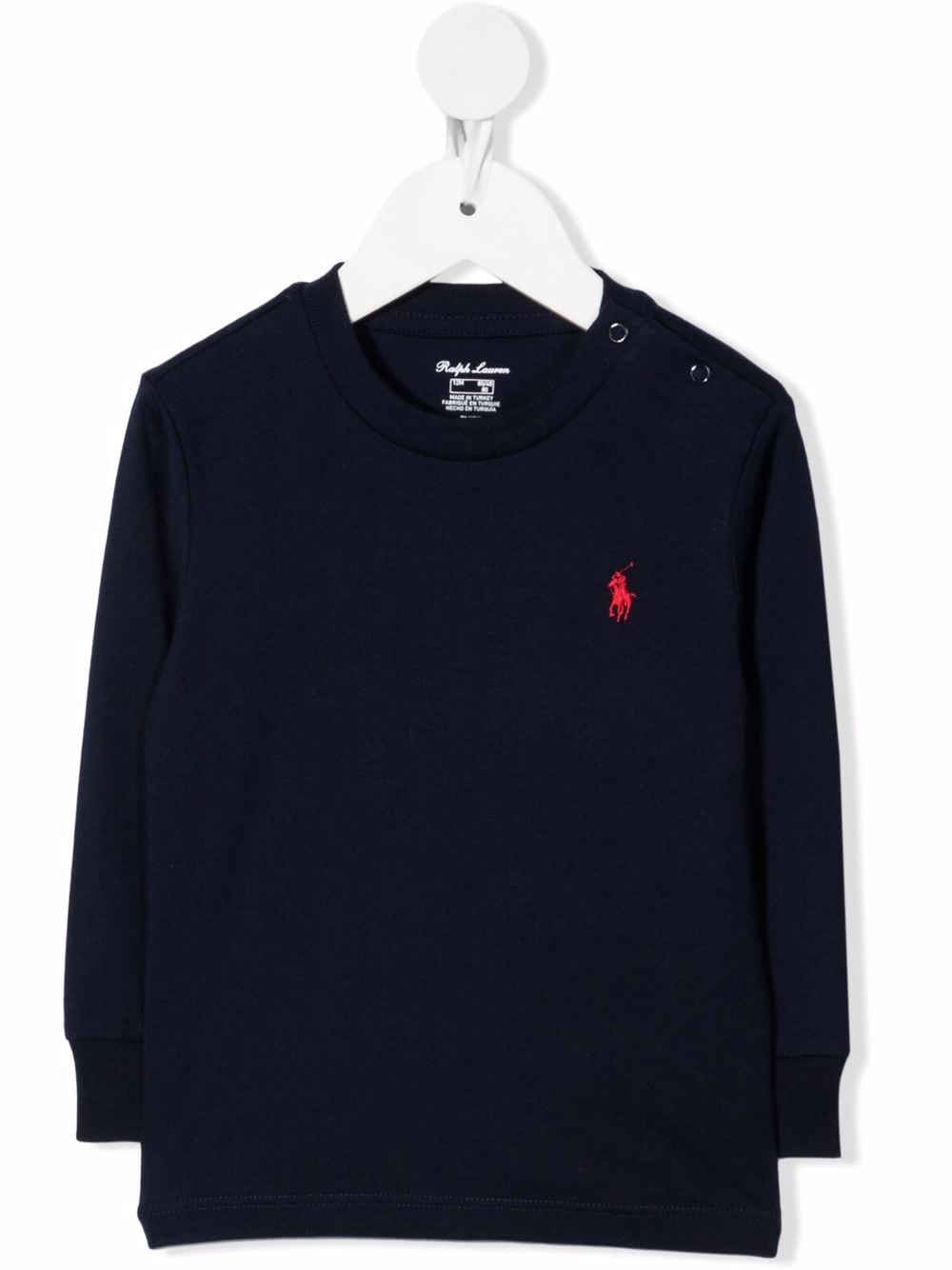 T-shirt per neonato in cotone blu navy 320843804 002 Ralph Lauren Kids 