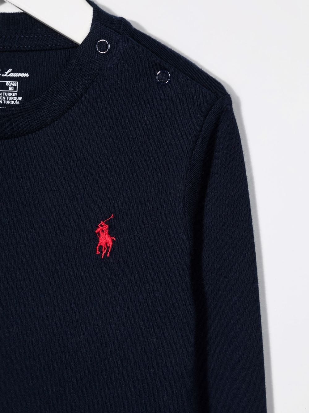 T-shirt per neonato in cotone blu navy 320843804 002 Ralph Lauren Kids 