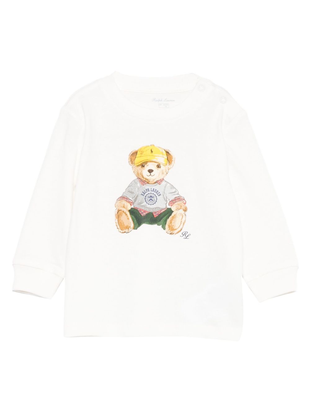 T-shirt bianco per neonato 320P00513 001 Ralph Lauren Kids 