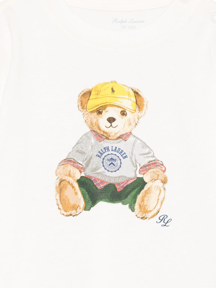 T-shirt bianco per neonato 320P00513 001 Ralph Lauren Kids 