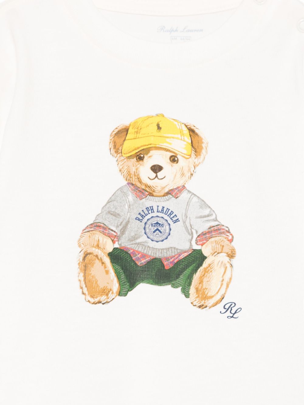 T-shirt bianco per neonato 320P00513 001 Ralph Lauren Kids 
