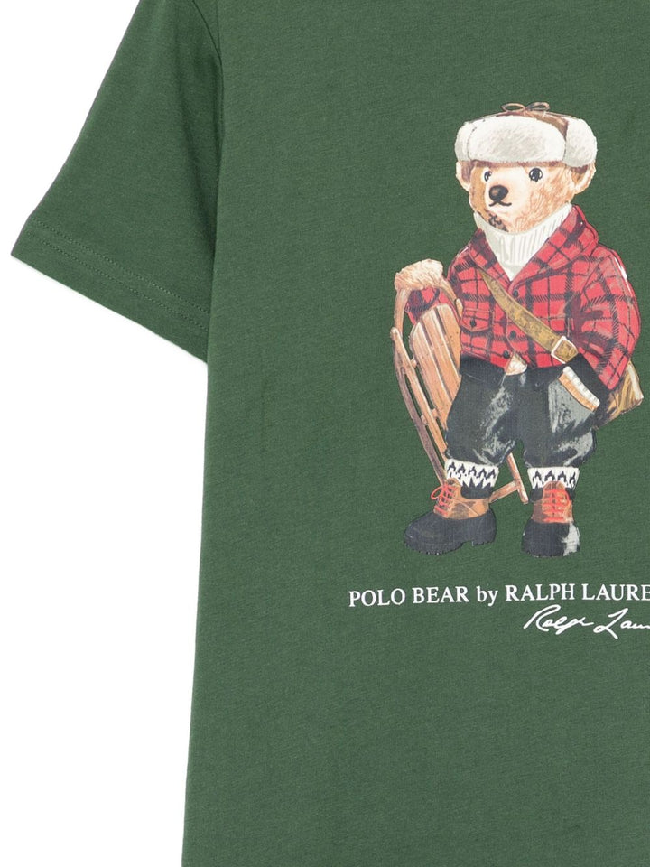 T-shirt verde per bambino 322981260 002 Ralph Lauren Kids 