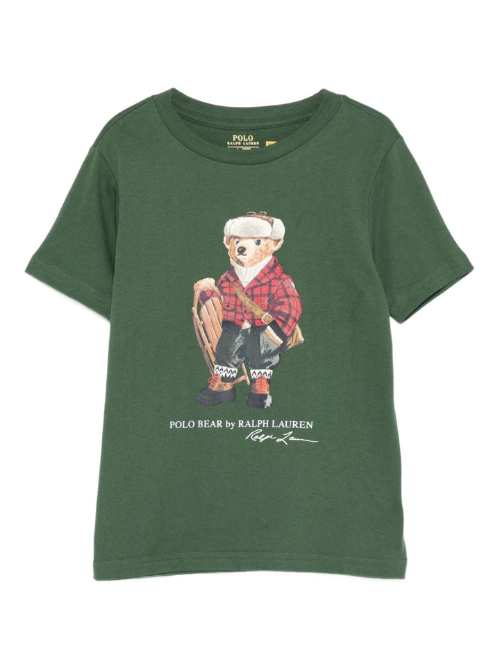 T-shirt verde per bambino 322981260 002 Ralph Lauren Kids 