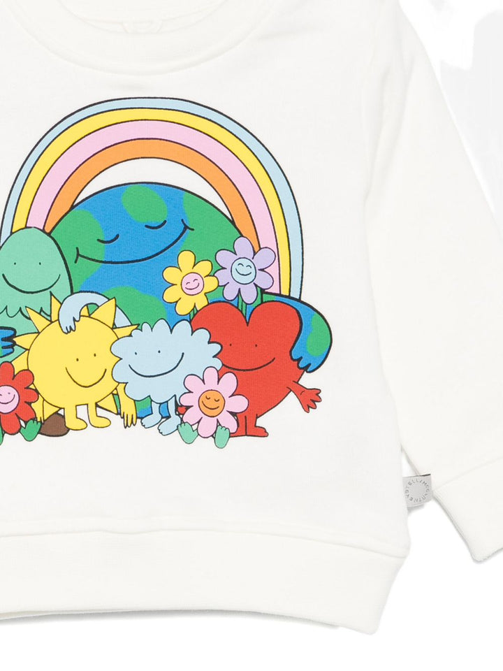 Felpa bianco sporco per neonata TX4010Z0453 101 Stella McCartney Kids 