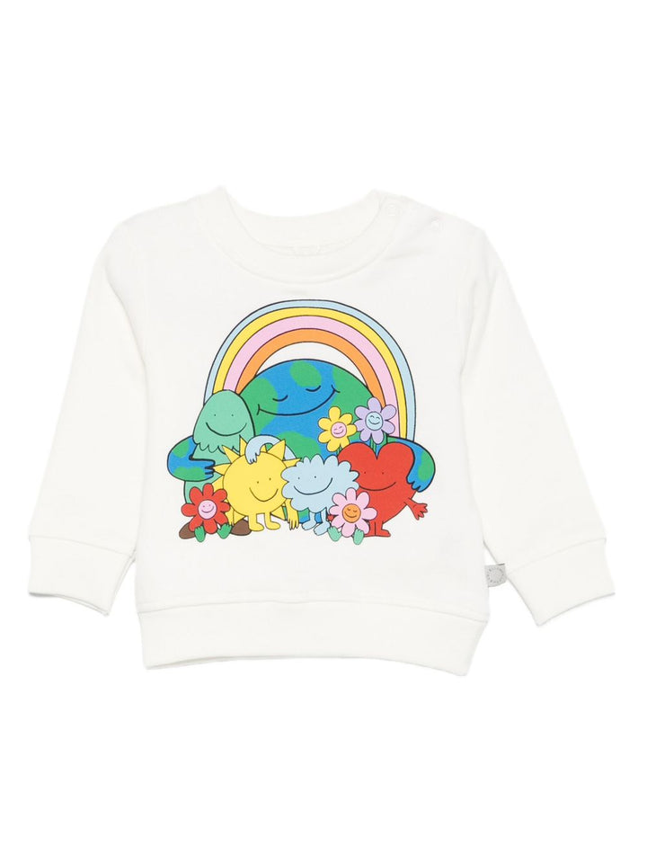 Felpa bianco sporco per neonata TX4010Z0453 101 Stella McCartney Kids 