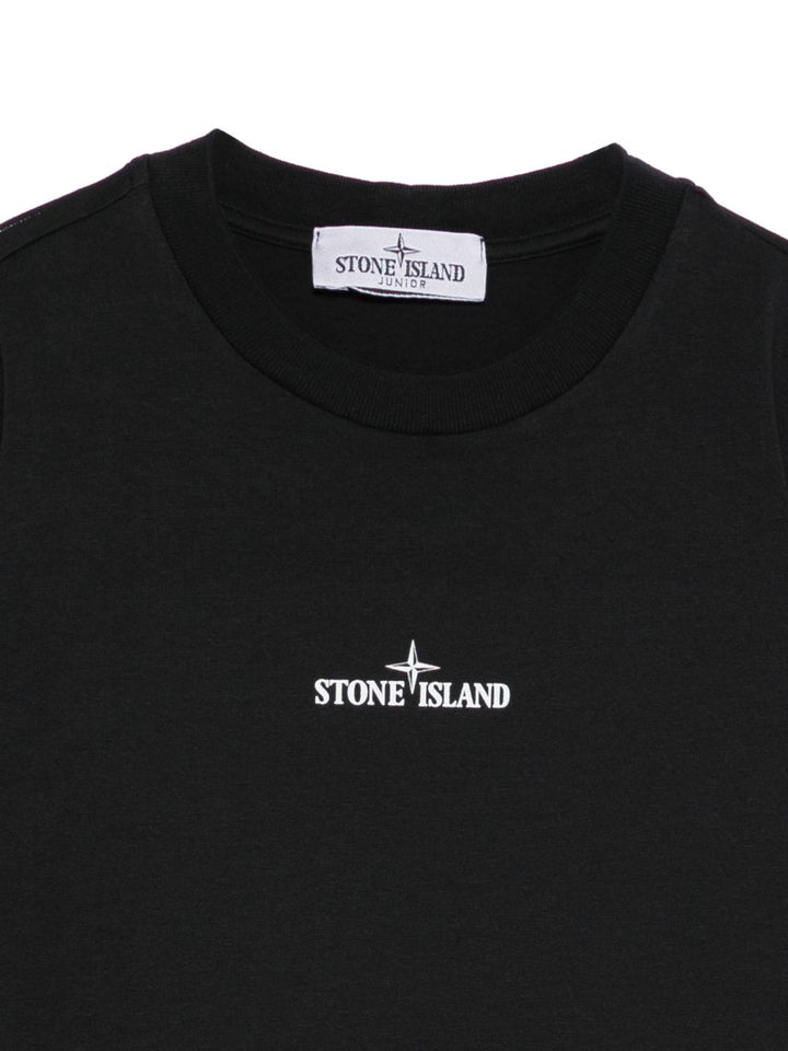 T-shirt nero per bambino 62100010S0261 V0029 Stone Island Kids 