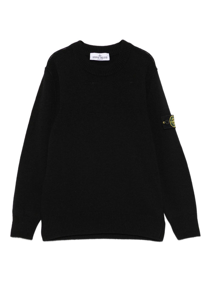 Maglione nero per bambino 65100002S00M1 V0029 Stone Island Kids 