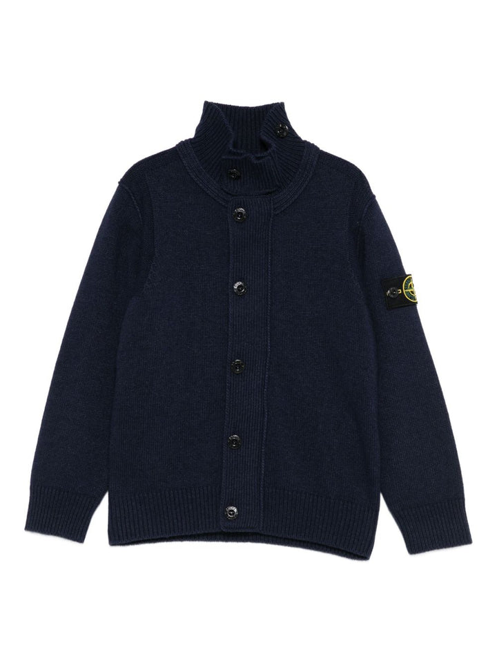 Cardigan blu per bambino 65100003S00M1 V0020 Stone Island Kids 