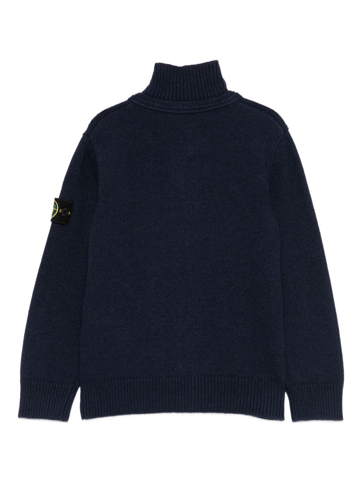 Cardigan blu per bambino 65100003S00M1 V0020 Stone Island Kids 