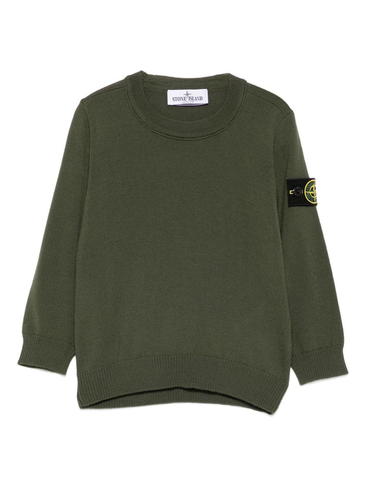 Maglione verde per bambino 65100009S0C04 V0054 Stone Island Kids 