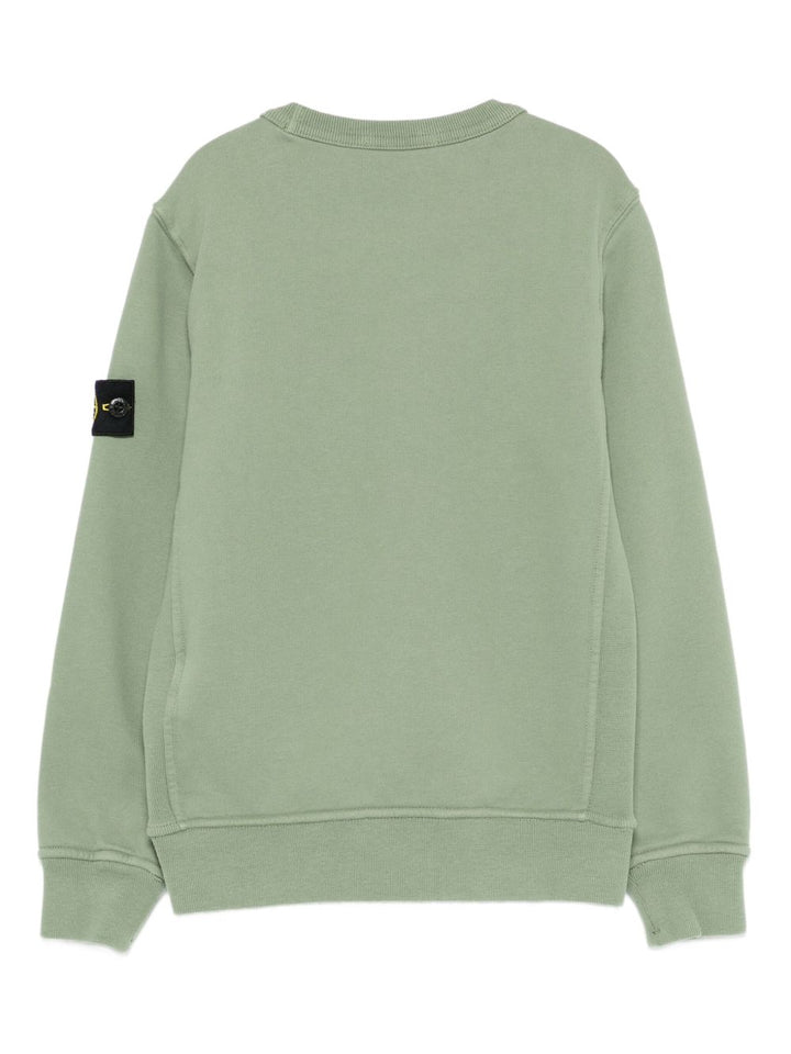 Felpa verde salvia per bambino 66100001S0A20 V0055 Stone Island Kids 