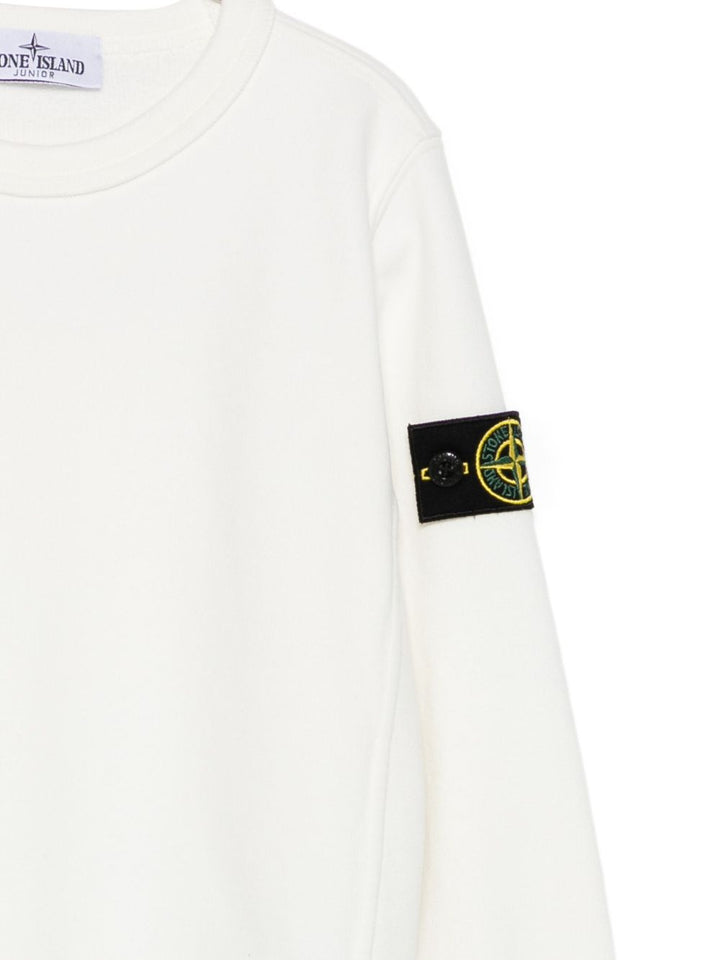Felpa bianca per bambino 66100001S0A20 V0099 Stone Island Kids 