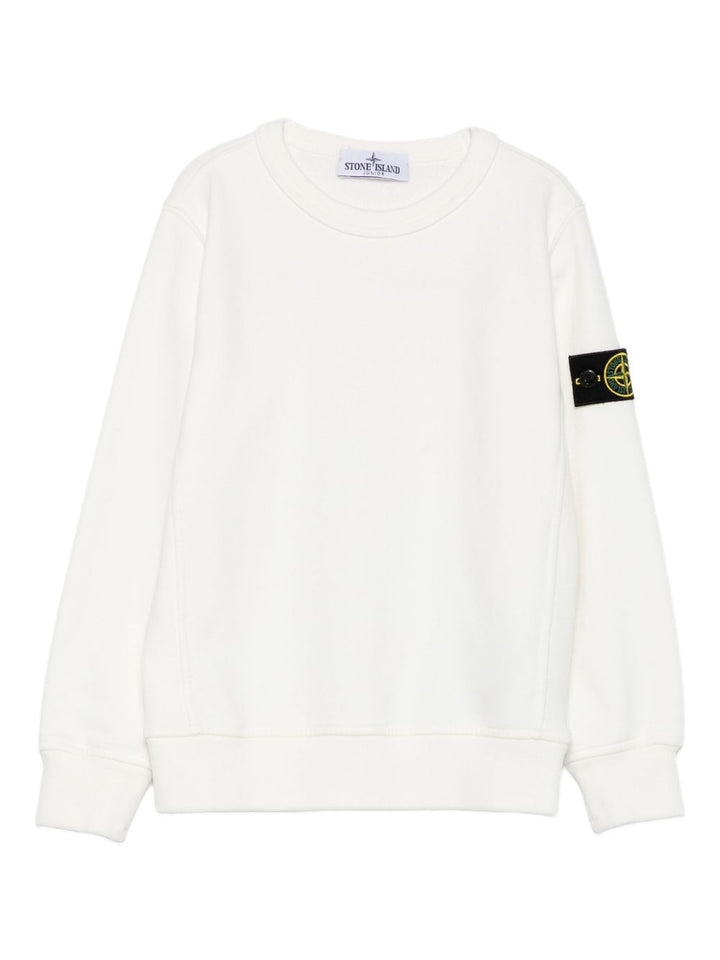 Felpa bianca per bambino 66100001S0A20 V0099 Stone Island Kids 