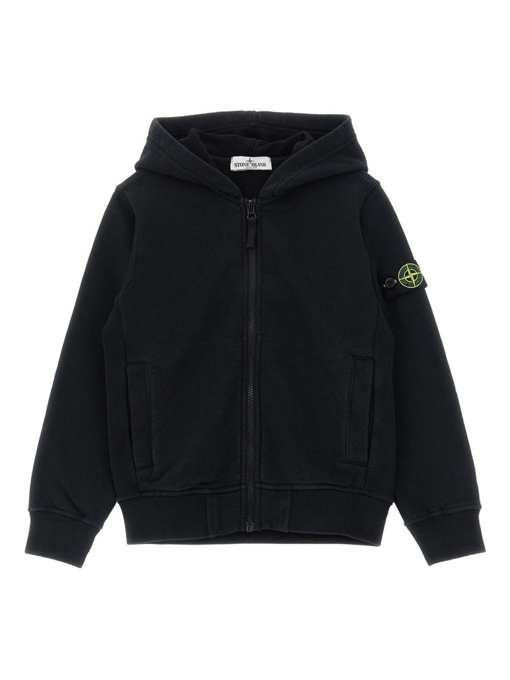 Felpa nera per bambino 66100003S0A20 V0029 Stone Island Kids 