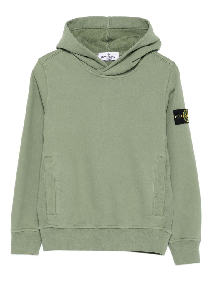 Felpa verde salvia per bambino 66100004S0A20 V0055 Stone Island Kids 