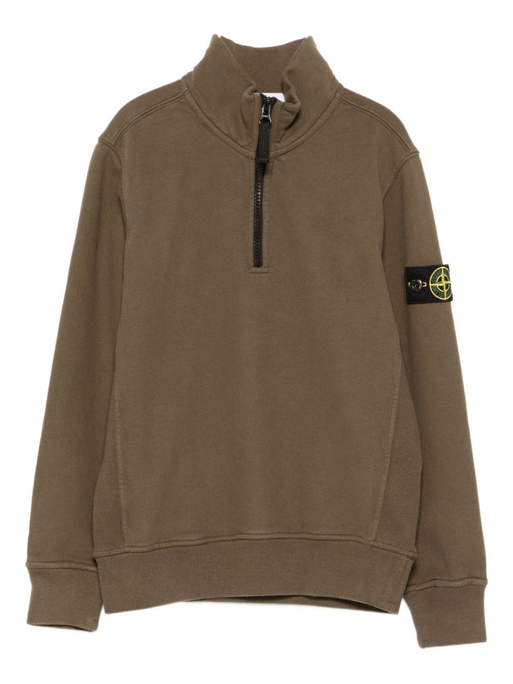 Felpa verde oliva per bambino 66100012S0A20 V0054 Stone Island Kids 