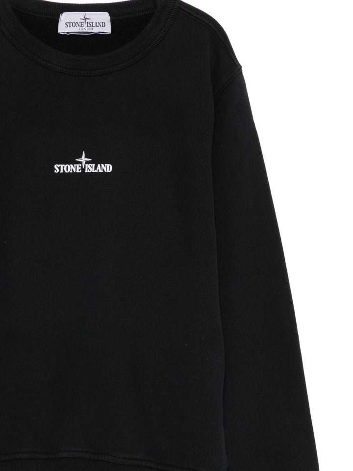 Felpa nera per bambino 66100015S0268 V0029 Stone Island Kids 