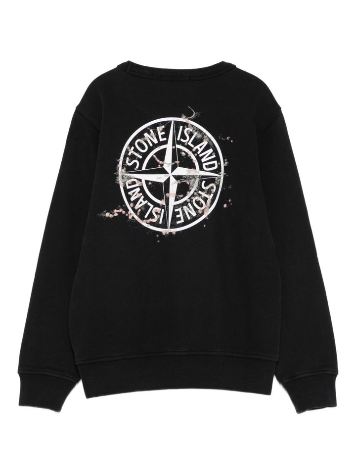 Felpa nera per bambino 66100015S0268 V0029 Stone Island Kids 