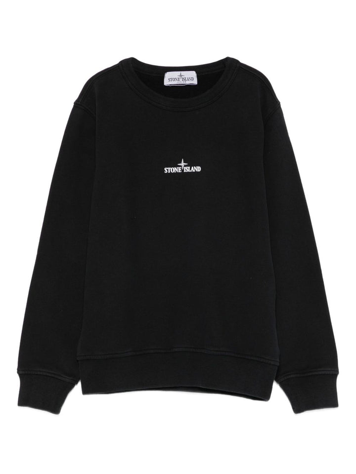 Felpa nera per bambino 66100015S0268 V0029 Stone Island Kids 