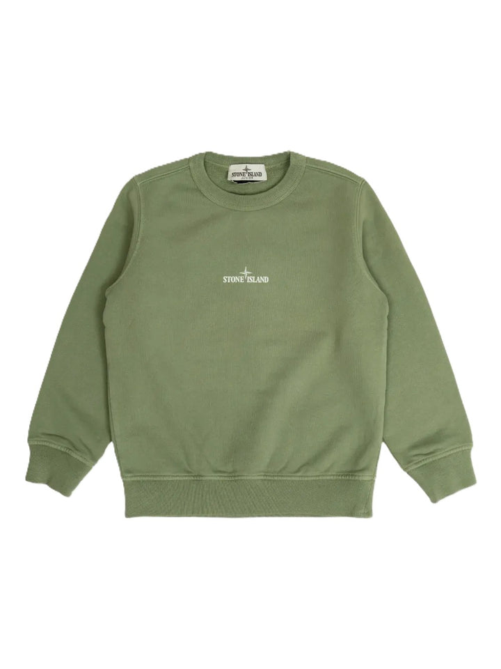 Felpa verde per bambino 66100015S0268 V0055 Stone Island Kids 