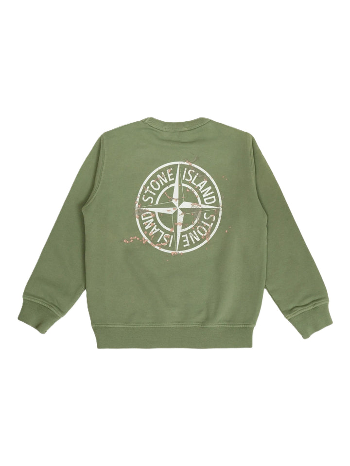 Felpa verde per bambino 66100015S0268 V0055 Stone Island Kids 