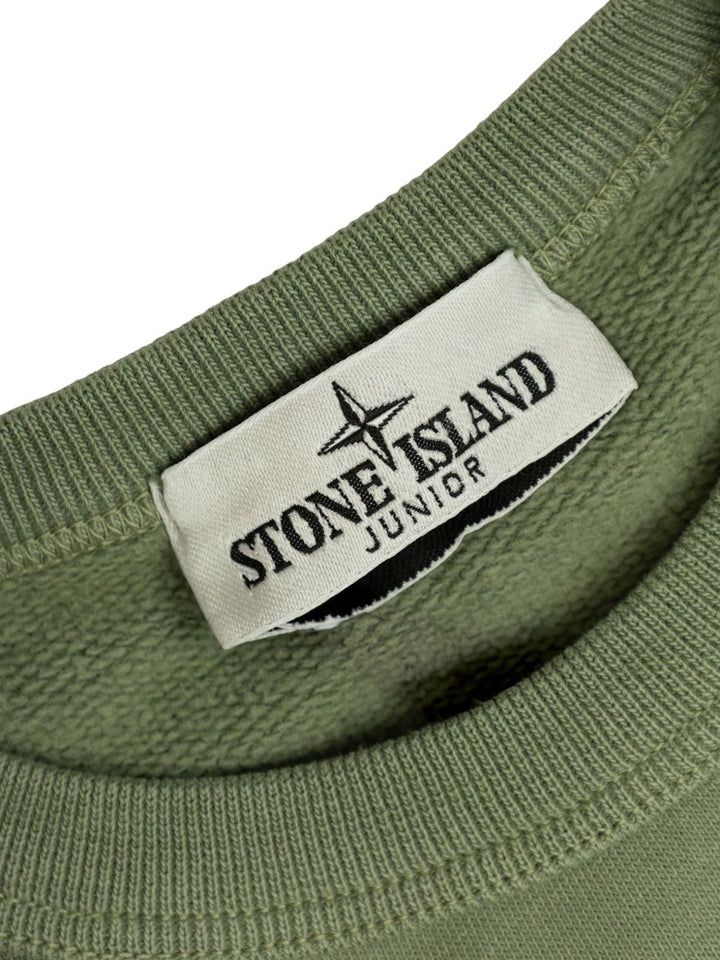 Felpa verde per bambino 66100015S0268 V0055 Stone Island Kids 