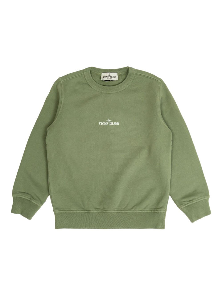 Felpa verde per bambino 66100015S0268 V0055 Stone Island Kids 
