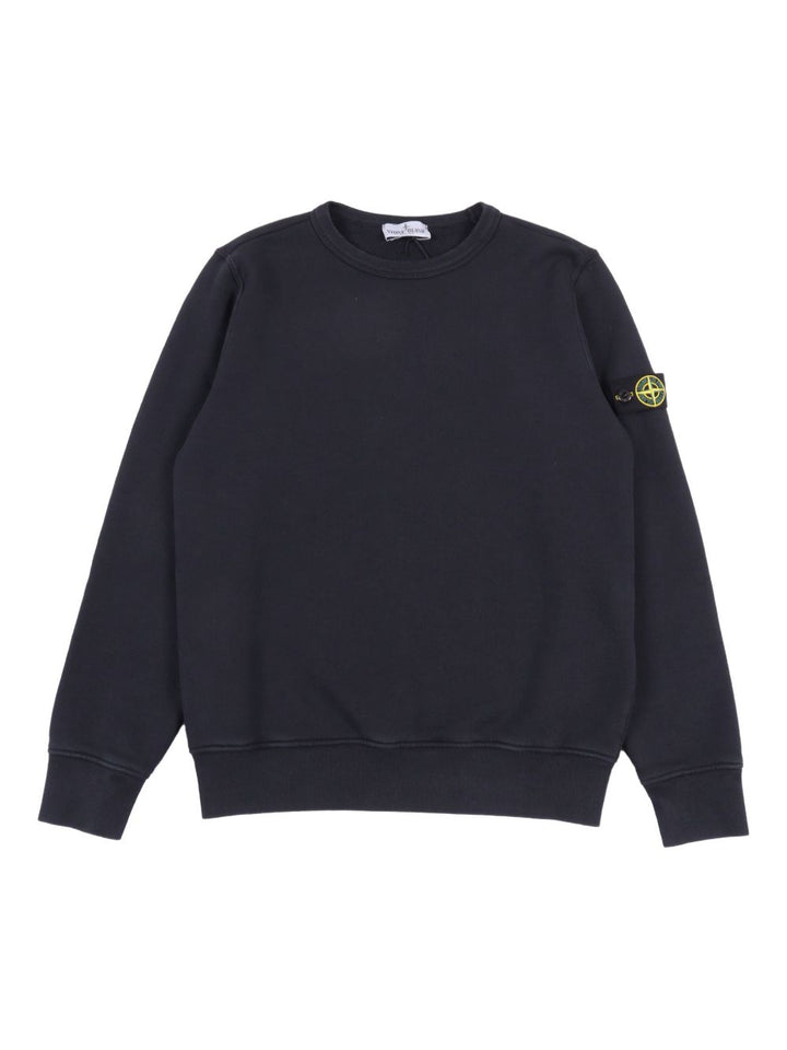 Felpa nera per bambino 66100019S0045 V0129 Stone Island Kids 