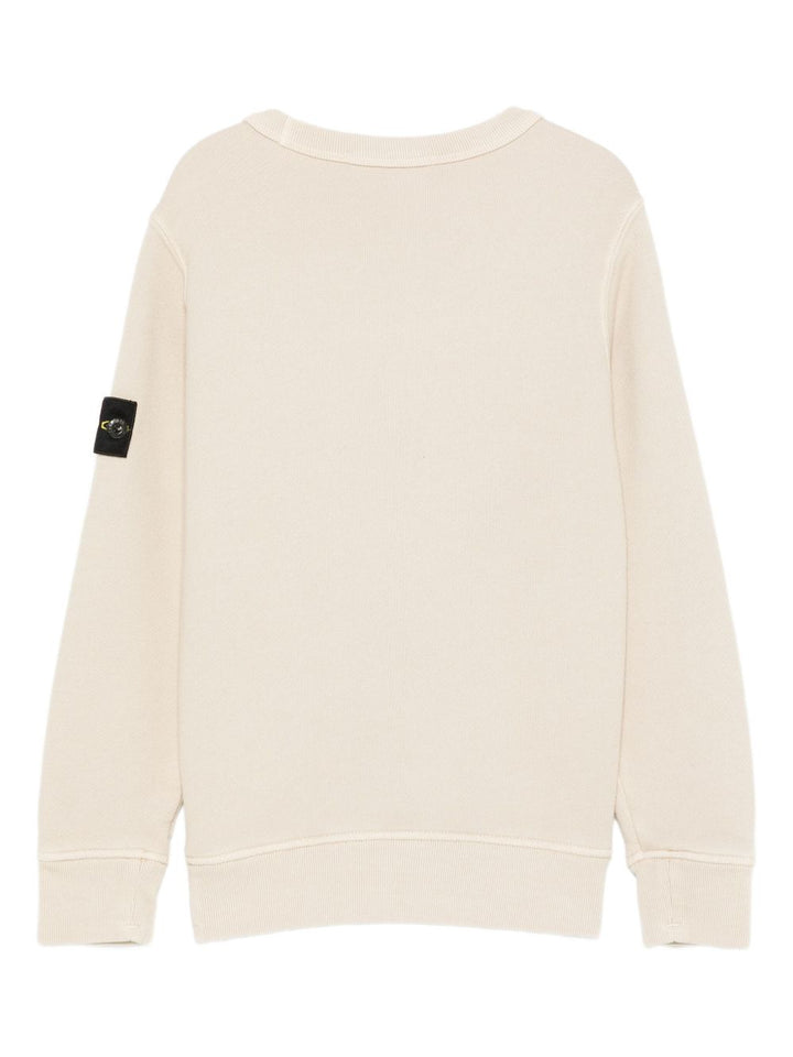 Felpa beige chiaro per bambino 66100019S0045 V0195 Stone Island Kids 