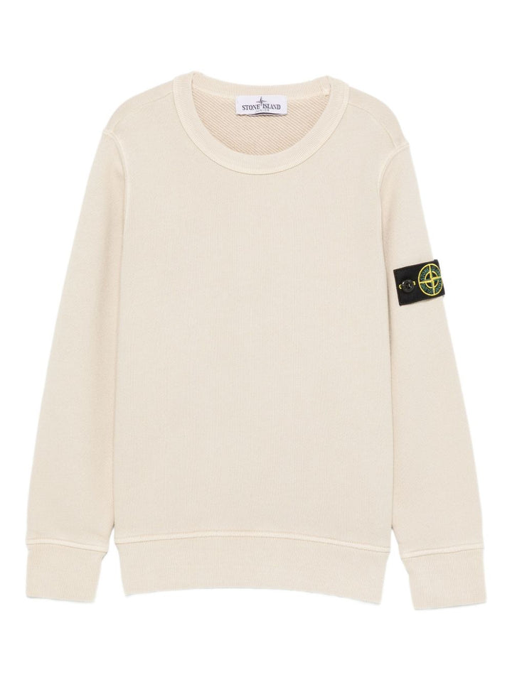 Felpa beige chiaro per bambino 66100019S0045 V0195 Stone Island Kids 