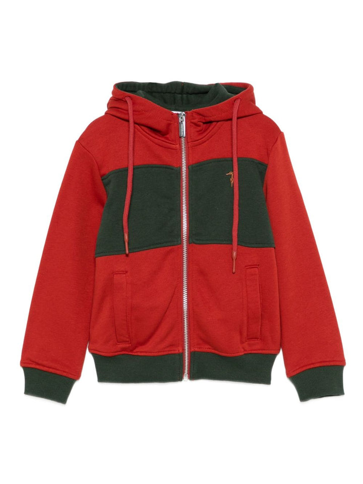 Felpa rossa/nera per bambino TBA25063FE EMB Trussardi Kids 