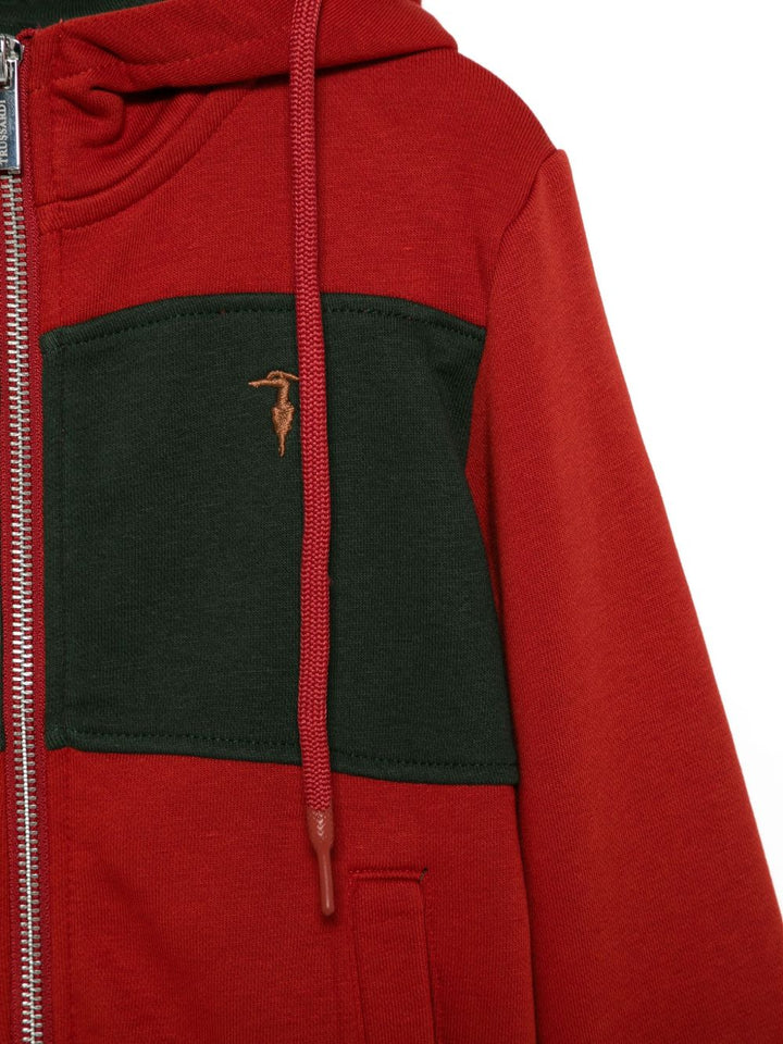 Felpa rossa/nera per bambino TBA25063FE EMB Trussardi Kids 