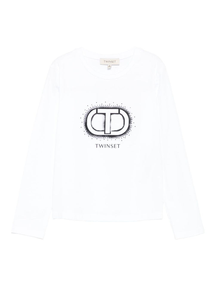 T-shirt bianco per bambina 252GJ2320 00526 Twin Set 