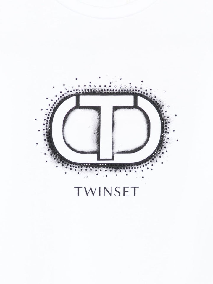 T-shirt bianco per bambina 252GJ2320 00526 Twin Set 