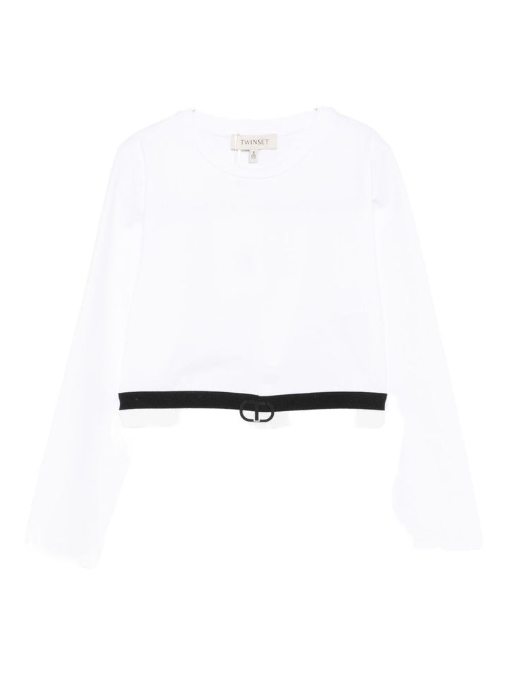 T-shirt bianco per bambina 252GJ2322 00526 Twin Set 