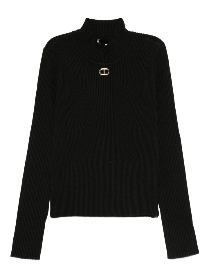 Maglione nero per bambina 252GJ3042 00006 Twin Set 