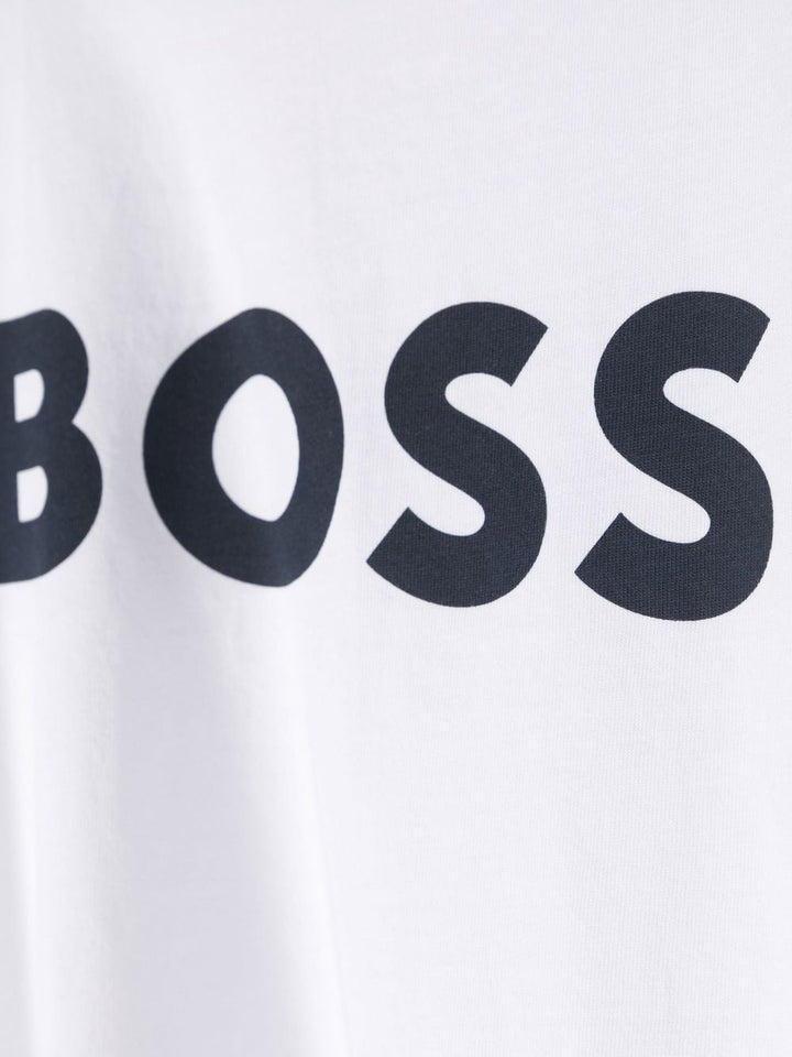 T-shirt bianca per bambino con logo J25P24 10P Boss Kids 