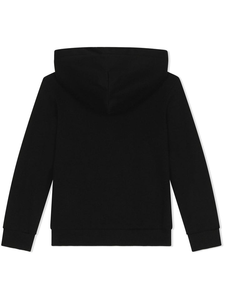 Felpa per bambino in cotone nera L4JW2VG7I2P N0000 Dolce & Gabbana Kids 