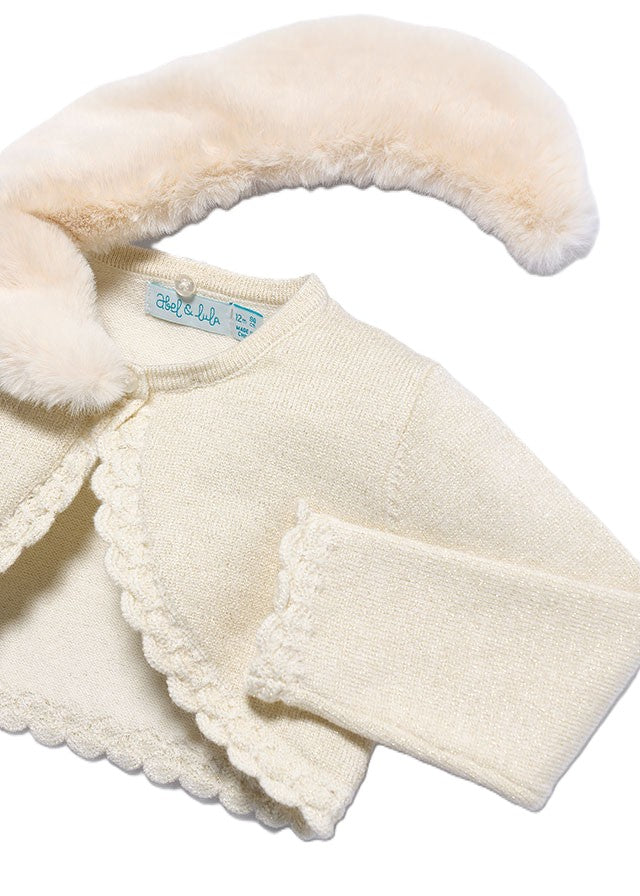 Cardigan beige per neonata 5868 005 Abel & Lula 