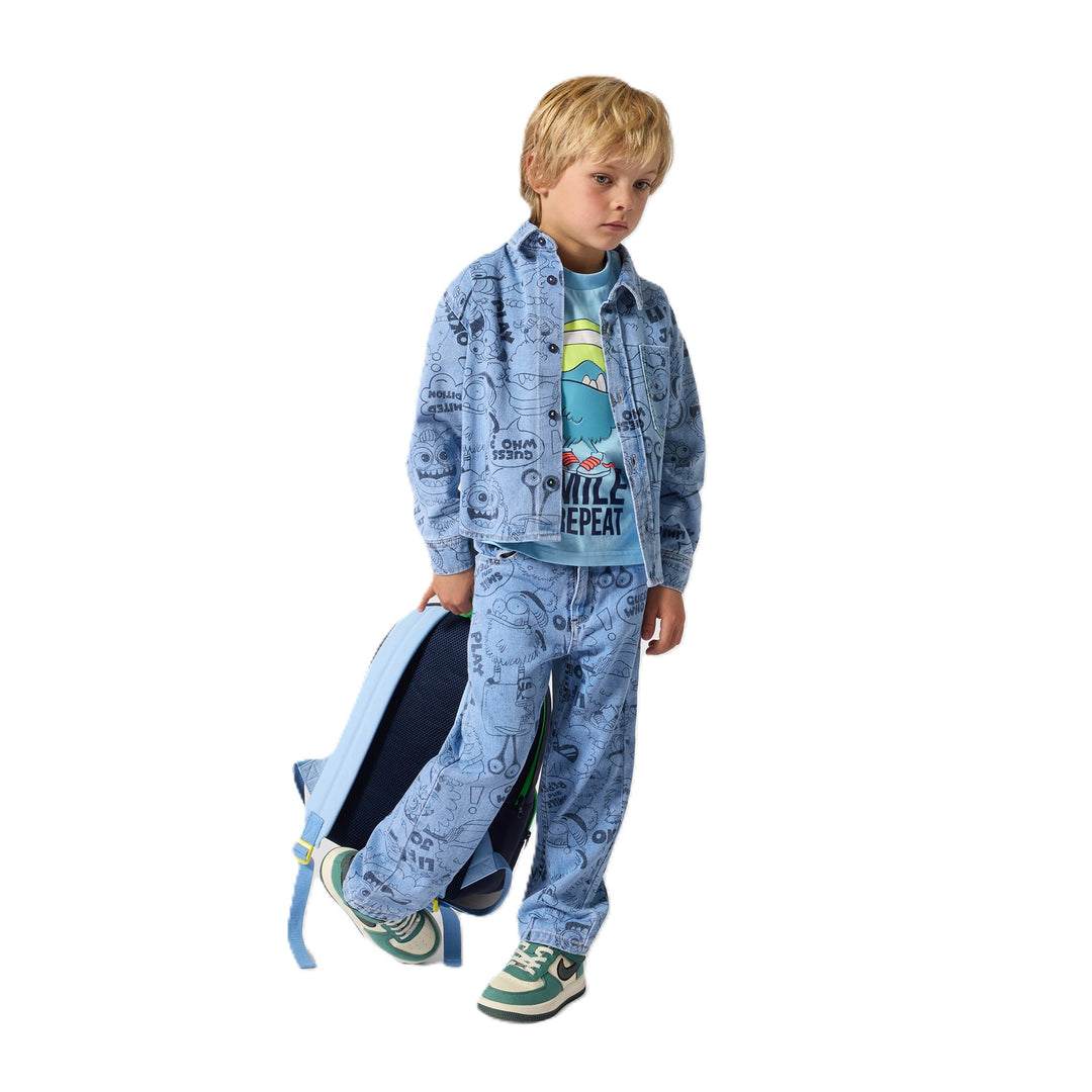 Camicia blu per bambino U22305 Z18 Billieblush 