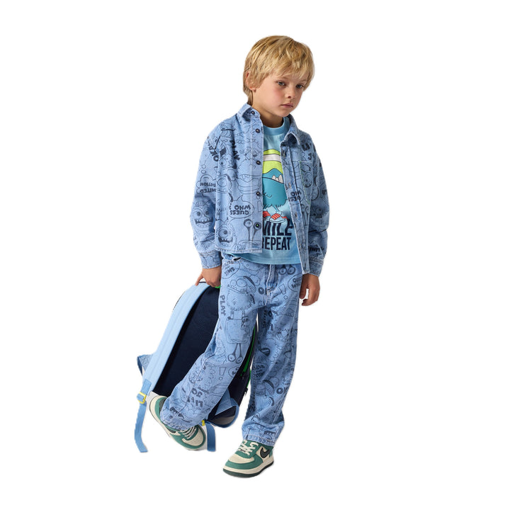 Camicia blu per bambino U22305 Z18 Billieblush 