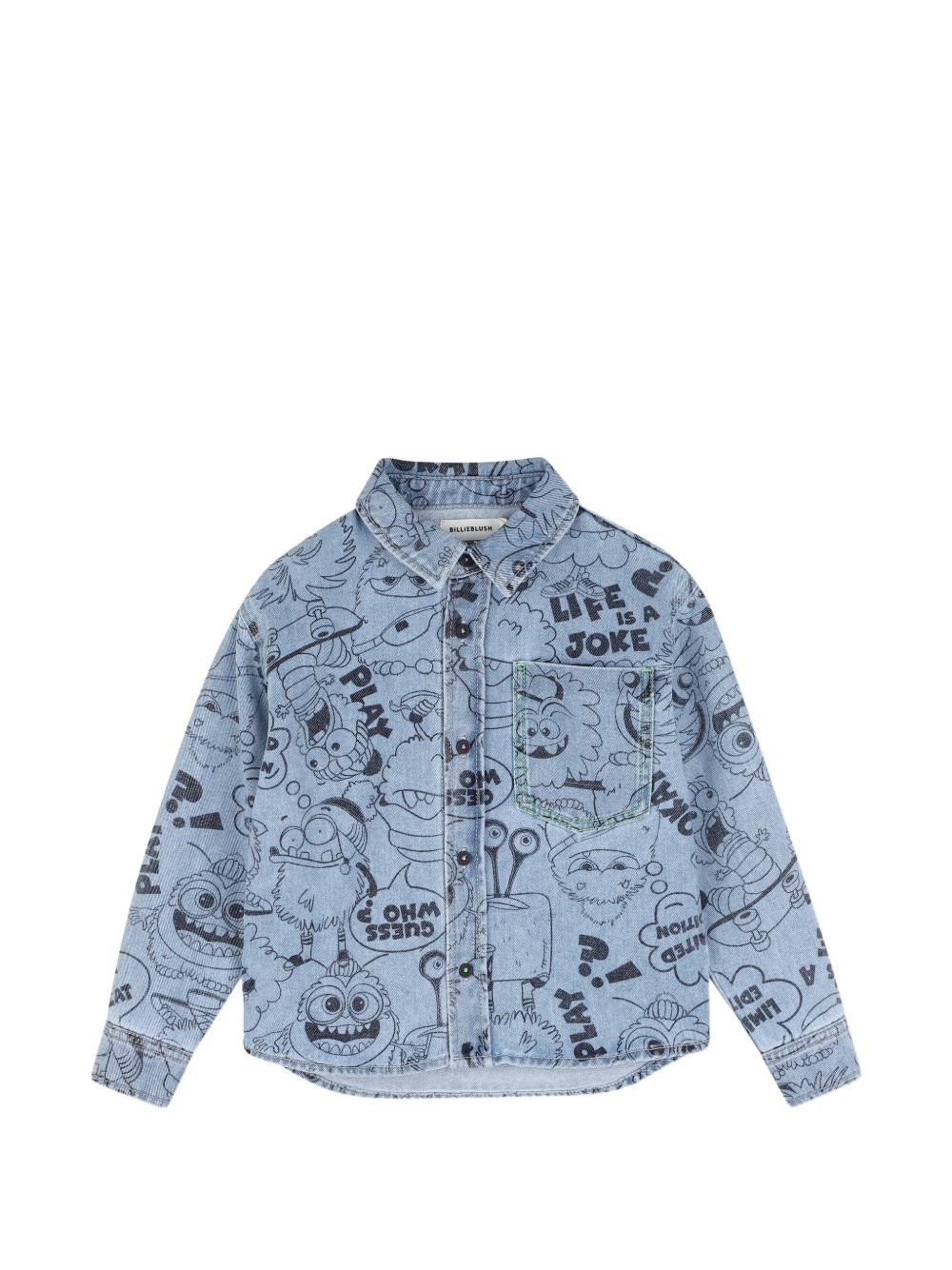 Camicia blu per bambino U22305 Z18 Billieblush 