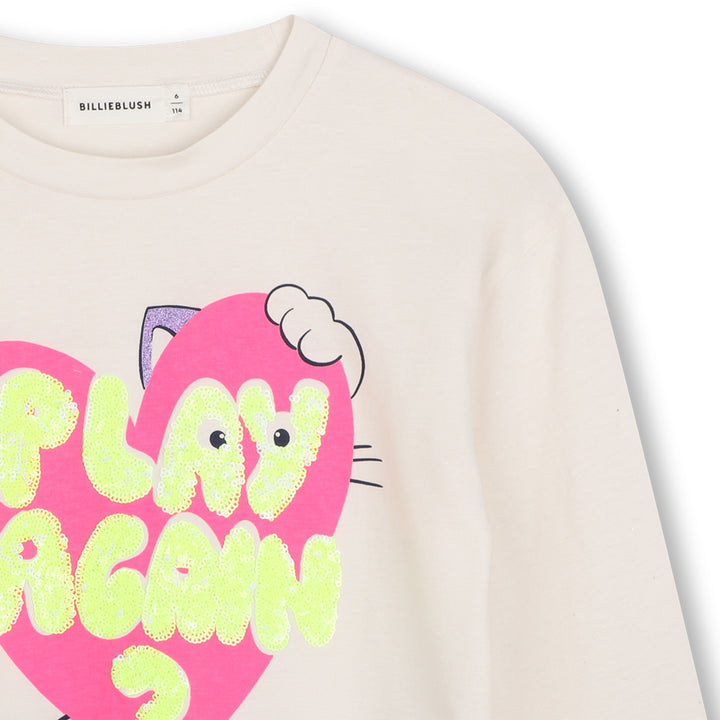T-shirt avorio per bambina U22379 121 Billieblush 