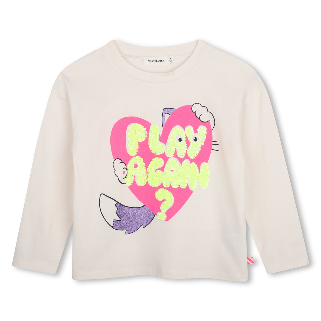 T-shirt avorio per bambina U22379 121 Billieblush 