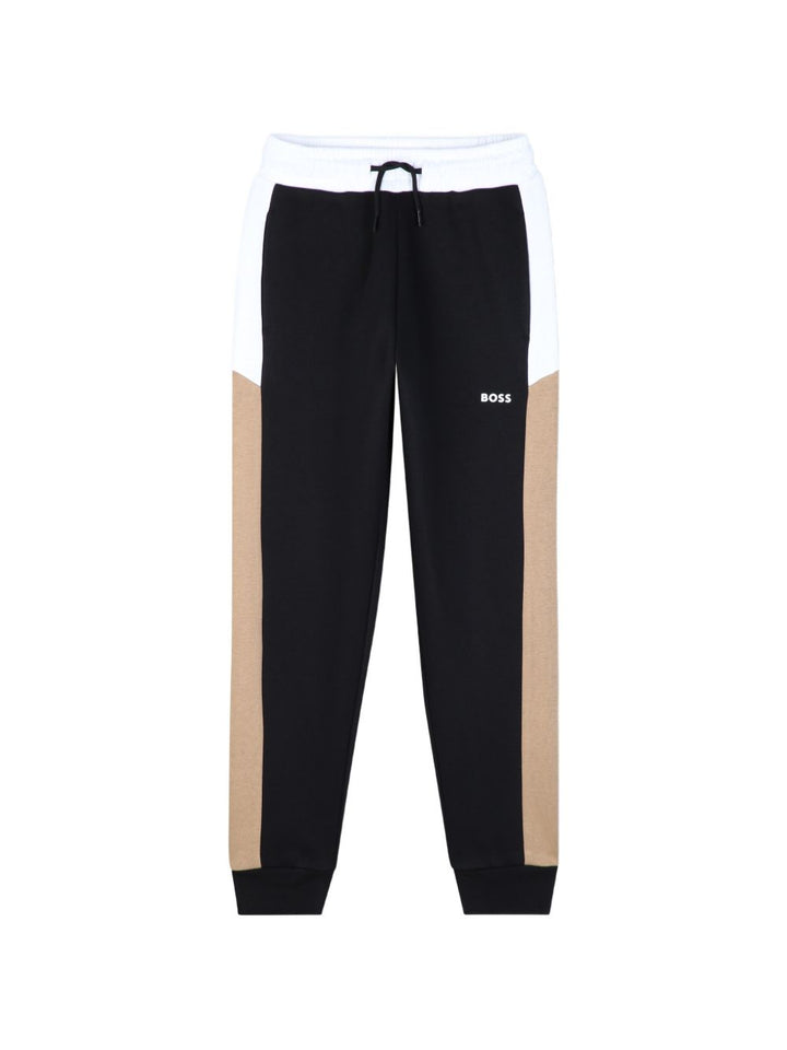 Pantalone nero/biscotto/bianco per bambino J53341 09B Boss Kids 
