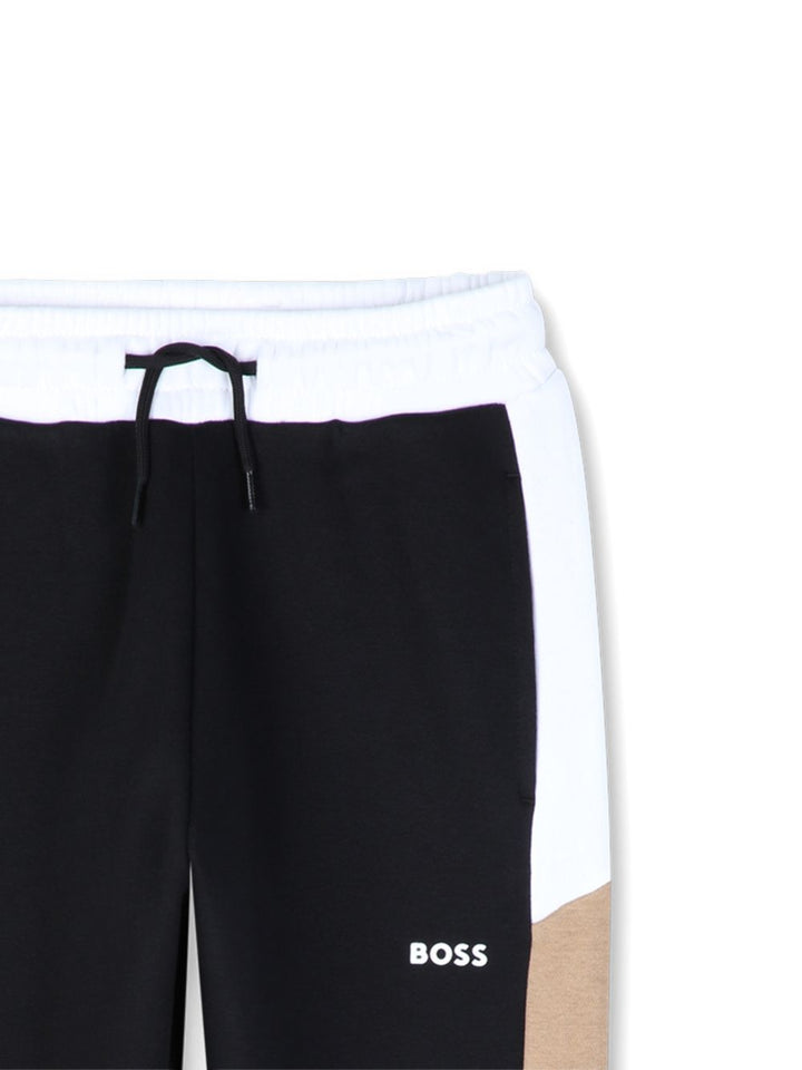 Pantalone nero/biscotto/bianco per bambino J53341 09B Boss Kids 