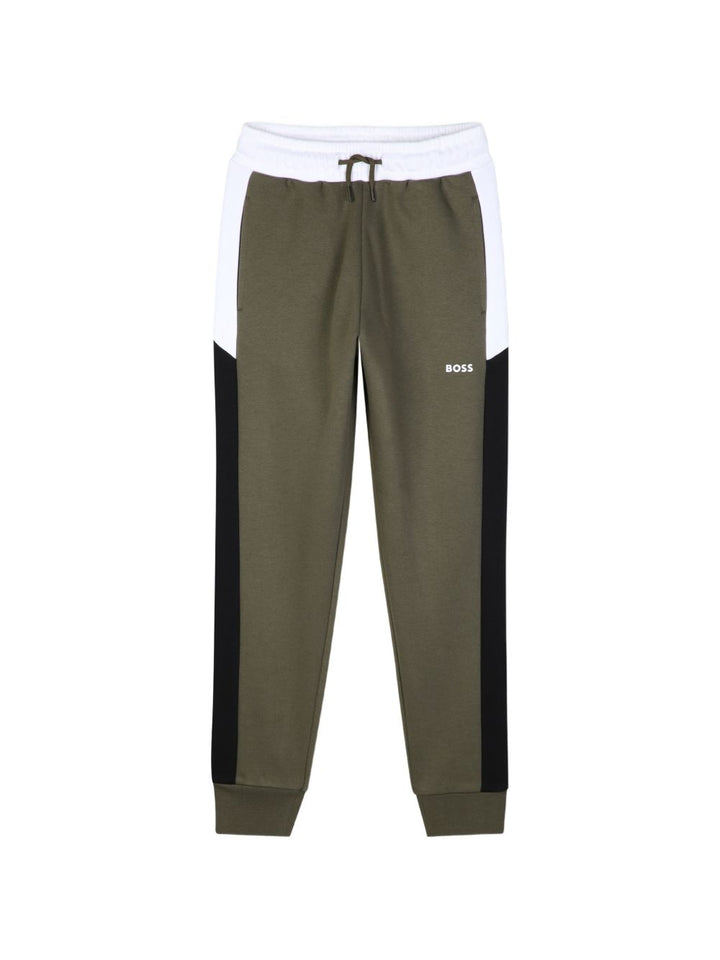 Pantalone oliva/bianco/nero per bambino J53341 63D Boss Kids 