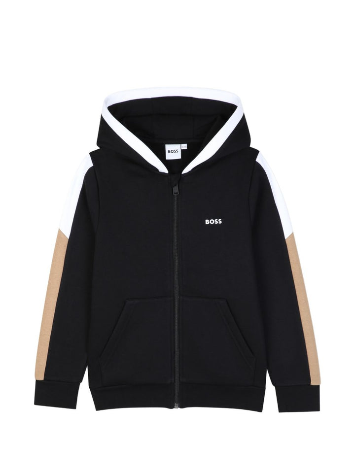 Felpa nero per bambino J53368 09B Boss Kids 